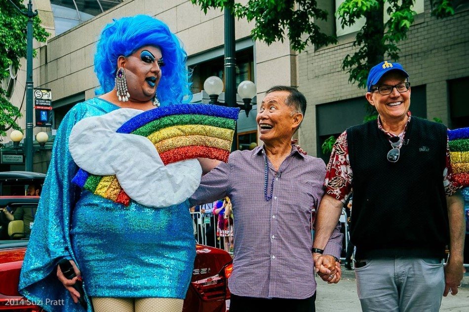 George Takei and Mama Tits Seattle Pride Parade 2014