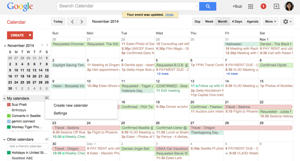 Google calendar for freelance and self employment organizing